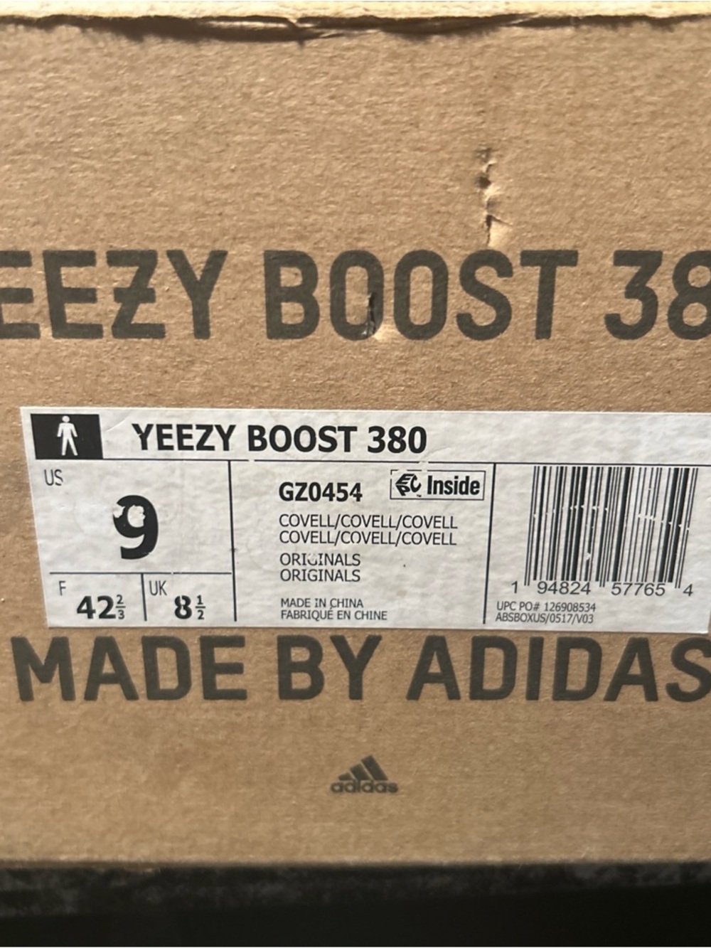 New Adidas Yeezy Boost 380 GZ0454 With Box(Damaged) Men’s 9 - Picture 8 of 8